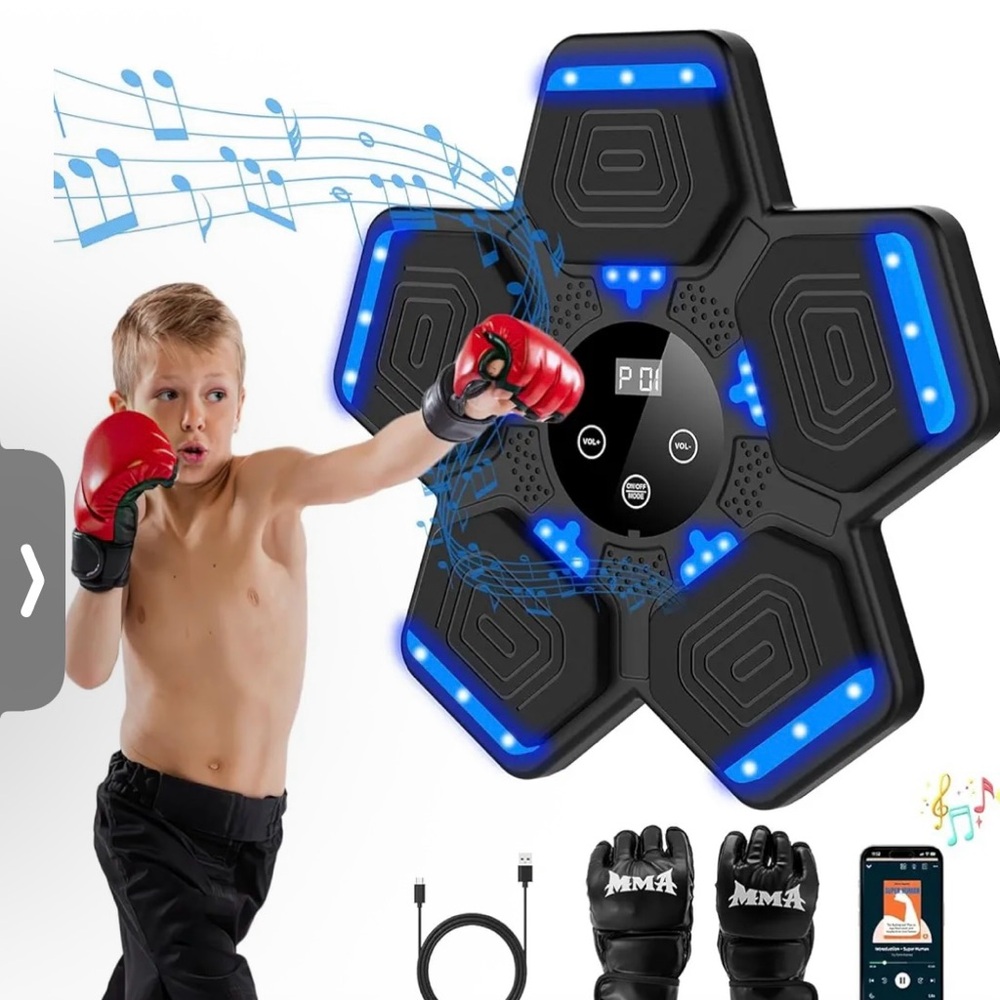 Interactive Black and Blue Punching Pad for Kids